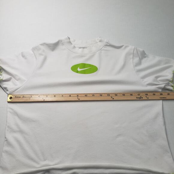 Nike Shirt Girls Large White Dri Fit Loose Fit Athletic Short Sleeve Ruffle Gym - Picture 5 of 16
